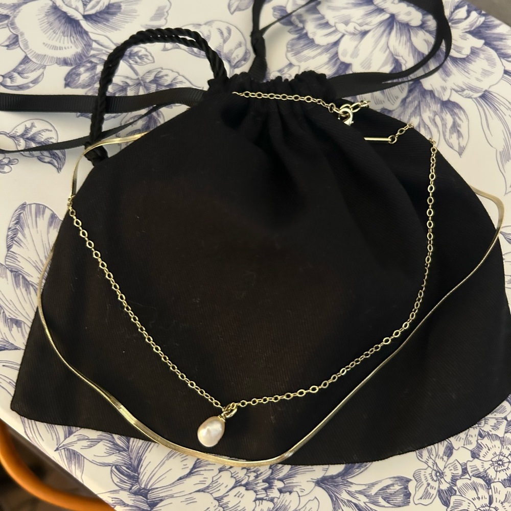 Kendra Scott Gold & Pearl Layered Necklace